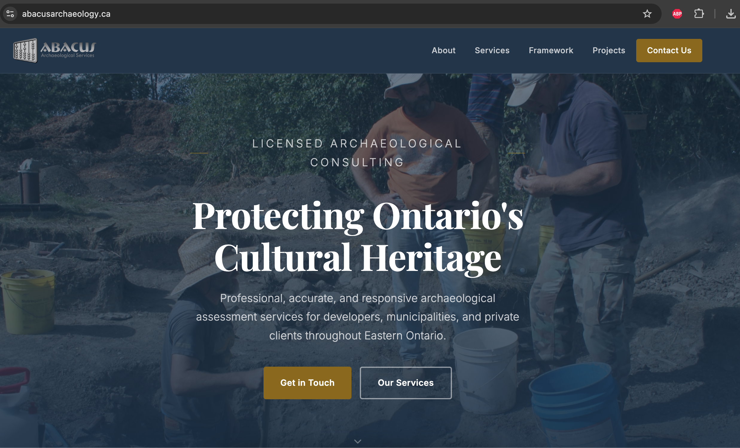 Abacus Archaeological Services website