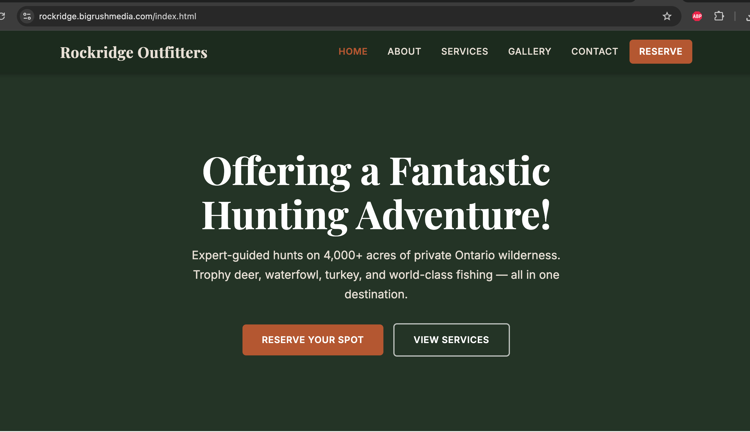 Rockridge Outfitters website